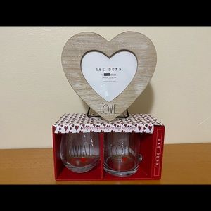 Rae Dunn bundle: heart frame, wine glass, and coffee mug NEW